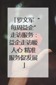 罗文军“每周益企”走访服务：益企走访暖人心 精准服务促发展